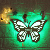 Imagen de Luz de noche personalizada para decoración de pared - Luz de noche con nombre grabado de madera personalizado - Mariposa