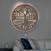 Imagen de Luz de noche personalizada para decoración de pared - Luz de noche de nombre grabada de madera personalizada - Árbol de la vida