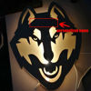 Imagen de Luz de noche personalizada para decoración de pared - Luz de noche con nombre grabado de madera personalizado - Lobo