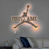 Imagen de Luz de noche personalizada para decoración de pared - Luz de noche con nombre grabado de madera personalizado - Jordan