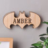 Image de Veilleuse personnalisée pour décoration murale | Veilleuse personnalisée avec nom gravé en bois | chauve-souris | Meilleure idée de cadeau pour un anniversaire, Thanksgiving, Noël, etc.