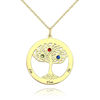 Image de Collier de feuilles de nom d'arbre généalogique personnalisé en argent sterling 925 - Personnaliser avec le nom de famille | Collier Famille Personnalisé en Argent 925