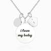 Image de Collier avec étiquette gravée en photo personnalisée avec gravure en argent - Personnalisez avec n'importe quelle photo | Collier Photo Coeur Personnalisé en Argent Sterling 925 Cadeaux d'Amour