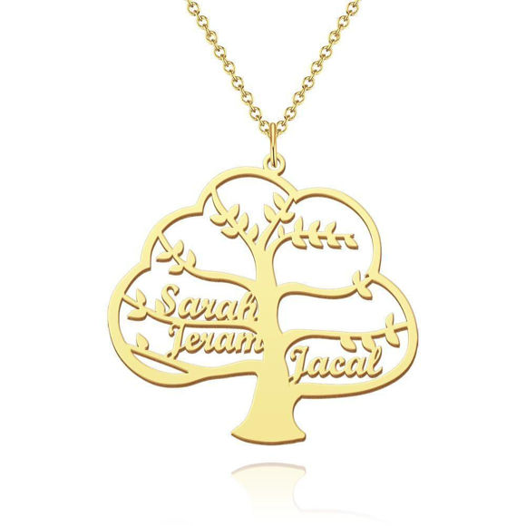 Imagen de Collar personalizado con el nombre del árbol de la vida familiar en plata de ley 925