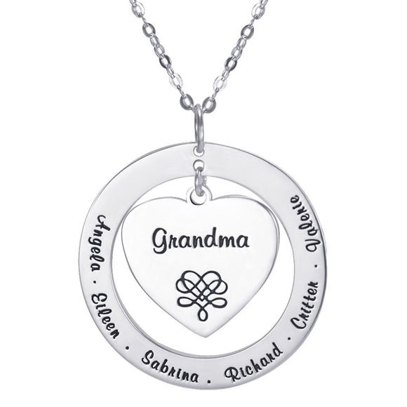 Bild von Personalisierte Großmutter / Mutter Halskette mit Geburtssteinen in 925 Sterling Silber 