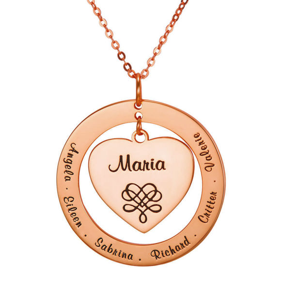 Picture of Personalized Grandmother / Mother Necklace With Birthstones in 925 Sterling Silver