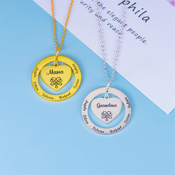 Picture of Personalized Grandmother / Mother Necklace With Birthstones in 925 Sterling Silver