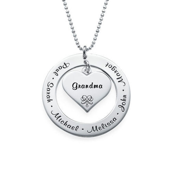 Imagen de Collar personalizado para abuela/madre con piedras de nacimiento en plata de ley 925