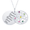 Picture of Personalized Family Tree Birthstone Necklace in 925 Sterling Silver