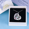 Picture of Personalized Love Heart Family Member With Birthstones Necklace  in 925 Sterling Silver