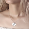 Imagen de Collar personalizado con etiqueta grabada con foto de corazón para mujer en plata de ley 925 
