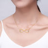 Image de Collier infini personnalisé à 4 noms avec pierres de naissance - Personnalisez avec n'importe quel nom ou pierre de naissance | Collier Prénom Personnalisé Argent 925
