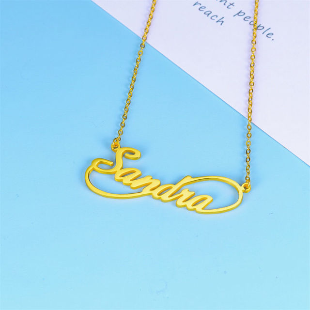 Picture of Custom Connected Name Necklace in 925 Sterling Silver