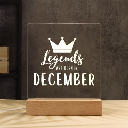 Image de Veilleuse Crown Legend | personnalisé avec le mois de naissance | Meilleure idée de cadeau pour un anniversaire, Thanksgiving, Noël, etc.