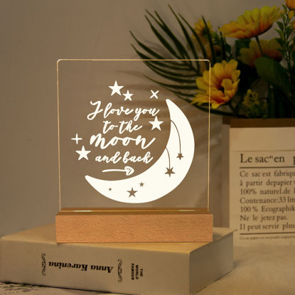 Image de Love You To The Moon and Back Night Light | Meilleure idée de cadeau pour un anniversaire, Thanksgiving, Noël, etc.