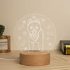 Image de Lampe de nuit 3D à base ronde en bois personnalisée pour votre adorable animal de compagnie | Meilleure idée de cadeau pour un anniversaire, Thanksgiving, Noël, etc.