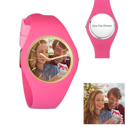 Image de Montre photo gravée en silicone pour femme - Personnalisez avec n'importe quelle photo