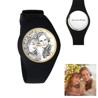 Afbeeldingen van Women's Silicone Engraved Photo Watch in 3 Colors - Customize With Any Photo