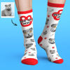 Image de Chaussettes de visage personnalisées Chaussettes de chat douces et confortables de la série Candy colorées - Chaussettes de visage personnalisées avec photo amusante pour hommes et femmes - Meilleur cadeau pour la famille