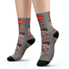 Image de Chaussettes de visage personnalisées - Coeur - Chaussettes de visage photo drôle personnalisées pour hommes et femmes - Meilleur cadeau pour la famille