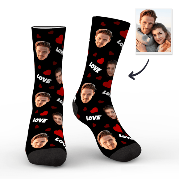 Bild von Benutzerdefinierte Gesichtssocken Personalisierte Foto-Socken Geschenk für die Familie - Liebe