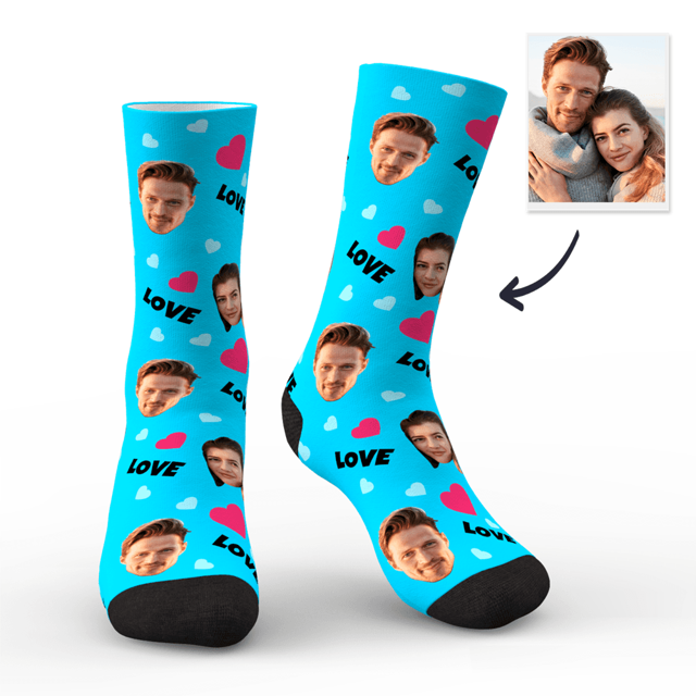 Picture of Custom Face Socks Personalized Photo Socks Gift For Family - Love