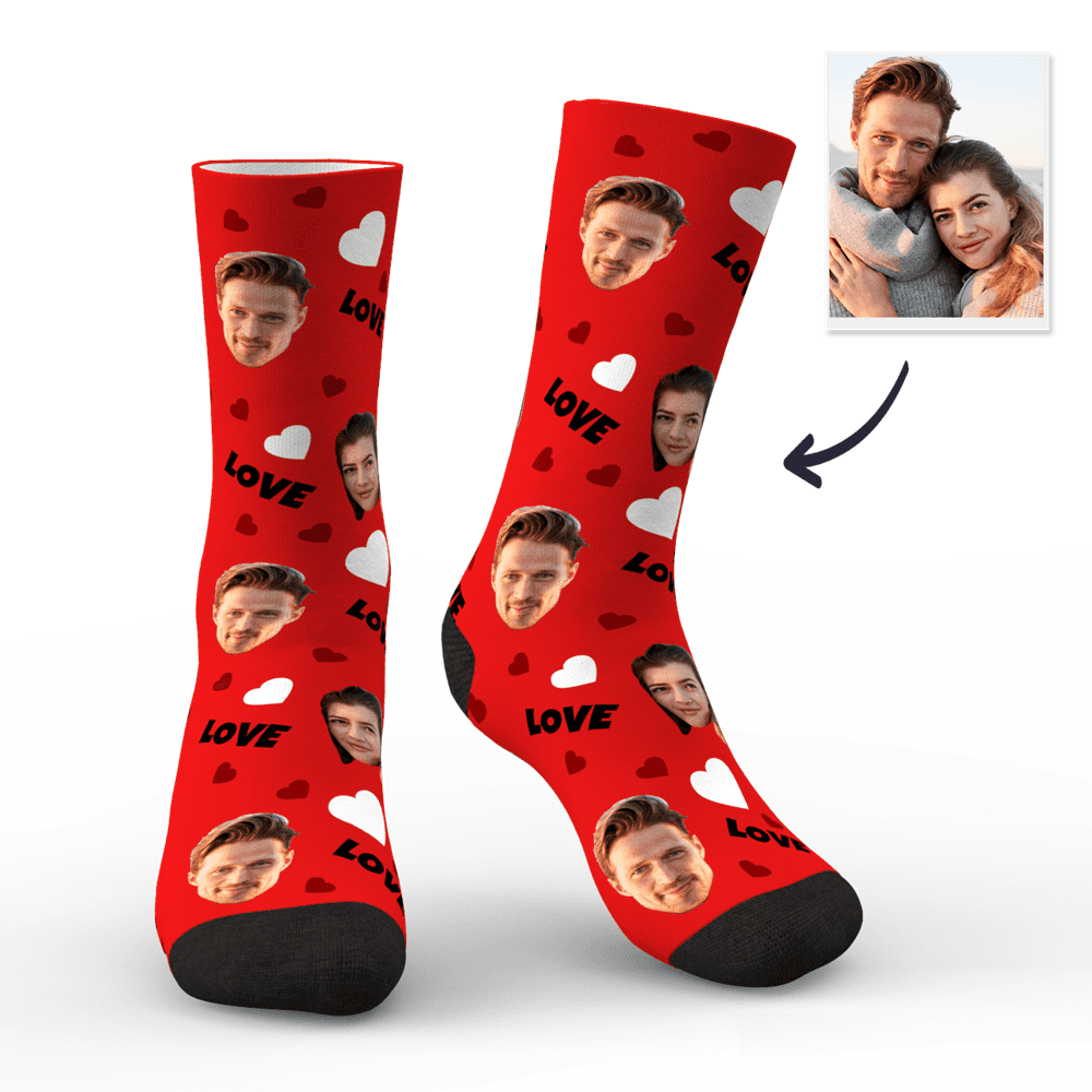 Custom Face Socks Personalized Photo Socks Gift For Family Love
