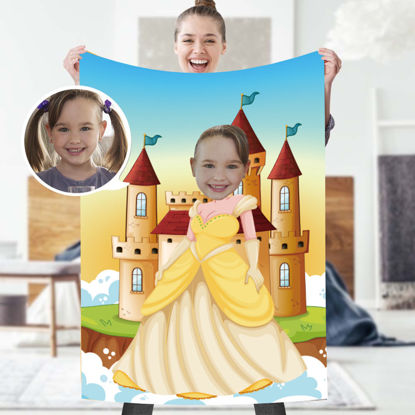 Afbeeldingen van Custom Photo Blanket | Princess Blankets | Custom Children Gift Cartoon Blankets | Best Gifts Idea for Birthday, Thanksgiving, Christmas etc.