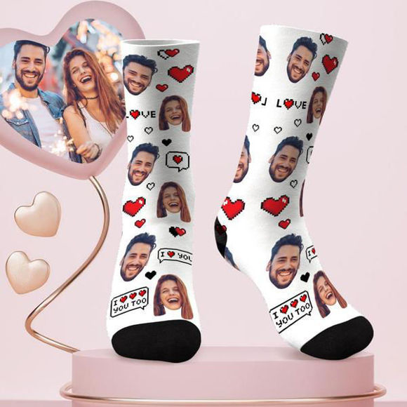 Imagen de Calcetines de cara personalizados para pareja - Coloridos 