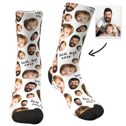 Picture of Custom Face Photo Socks - Best Dad Ever