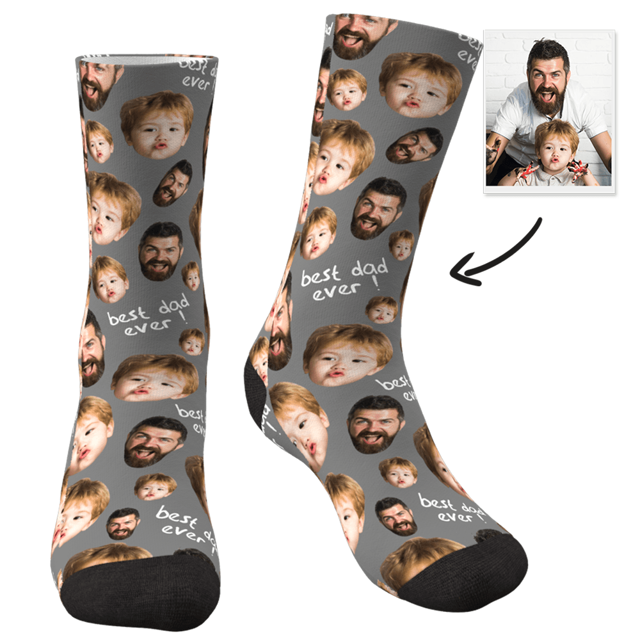 Picture of Custom Face Photo Socks - Best Dad Ever