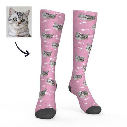 Afbeeldingen van Aangepaste hoge sokken Multicolor voor jou - Gepersonaliseerde grappige fotogezichtsokken voor vrouwen - Beste cadeau voor haar