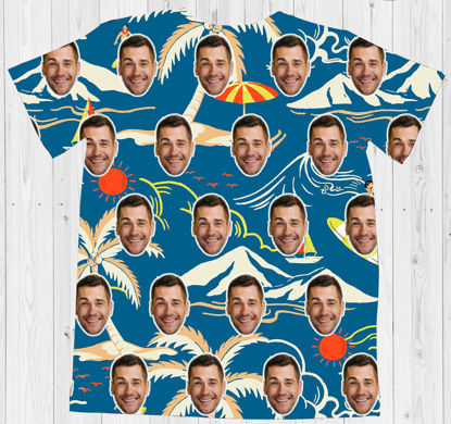 Afbeeldingen van Custom Photo T-Shirt Custom Summer T-Shirt Custom Hawaii T-Shirt - Surf Style