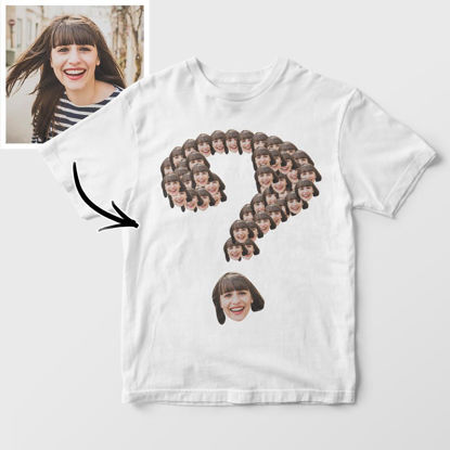 Afbeeldingen van Custom Photo Short Sleeve T-shirt - Custom Funny Question Mark Repeat Face T-Shirt