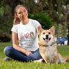 Image de T-shirt personnalisé à manches courtes avec photo - T-shirts personnalisés pour les amoureux des animaux de compagnie Peace And Love Image et nom personnalisés pour animaux de compagnie