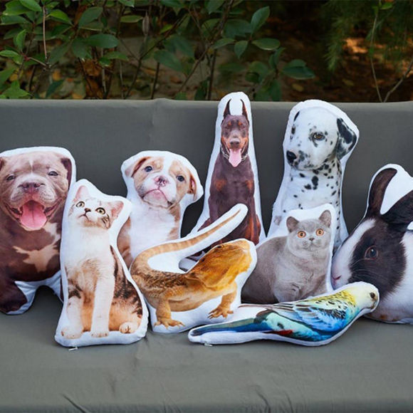 Image de Oreiller pour chien 3D personnalisé｜Personnalisez avec votre adorable animal de compagnie｜Meilleure idée cadeau pour un anniversaire, Thanksgiving, Noël, etc.