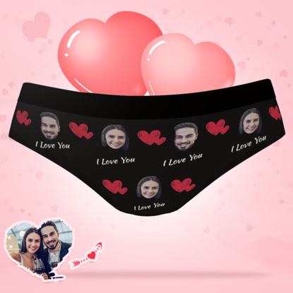 Afbeeldingen van Custom Women's Underwear for Her I Love You - Personalized Funny Photo Face Underwear for Women - Best Gift for Her