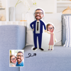 Image de Oreiller Photo Personnalisé Père et Fille Cadeaux Parfaits｜Meilleure Idée Cadeau pour Anniversaire, Thanksgiving, Noël etc.
