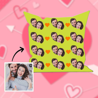 Image de Custom Face Pillows For Best Friends | Couple Photo Pillows | Best Gift Idea for Birthday, Thanksgiving, Christmas etc.