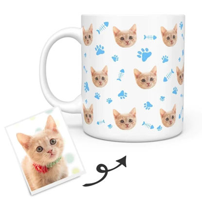 Image de Tasse personnalisée avec photo de chat | Tasse à café avec photo d'animal de compagnie multi-avatars   | Idées cadeaux amusantes pour un anniversaire, Thanksgiving, Noël, etc.