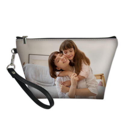 Image de Borsa cosmetica portatile con foto personalizzata | Borsa per il trucco con foto personalizzata per madre e bambino | Regali personalizzati Regalo per la festa della mamma | Migliore idea regalo per compleanno, ringraziamento, Natale, ecc.