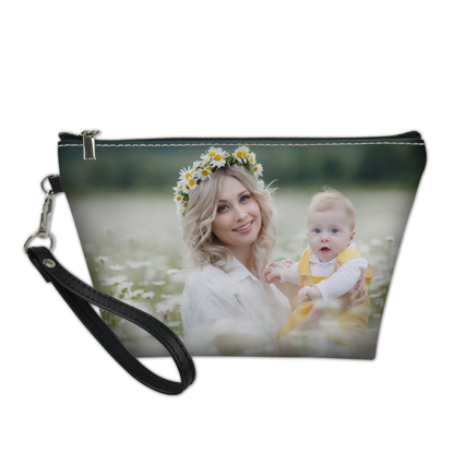 Image de Sac Cosmétique Portable Photo Personnalisé | Trousse de maquillage personnalisée avec photo de votre amour | Cadeaux Personnalisés pour la Fête des Mères Meilleure Maman | Meilleure idée cadeau pour un anniversaire, Thanksgiving, Noël, etc.