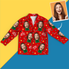 Image de Chemise de pyjama photo personnalisée pour femmes ou hommes - Pyjama unisexe de copie de visage de photo de Noël personnalisé - Meilleur cadeau pour la famille et les amis