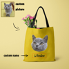 Image de Sac Fourre-Tout Avatar pour Animal Domestique Personnalisé Nom et Couleur d'Arrière-Plan | Meilleure idée de cadeau pour un anniversaire, Thanksgiving, Noël, etc.