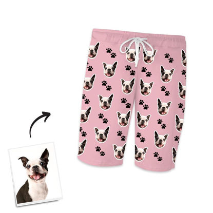 Image de Custom Home Shorts Pyjama Pants Pet Feet Multicolor - Photo personnalisée Copie de visage Pantalon de pyjama unisexe - Meilleur cadeau pour la famille et les amis