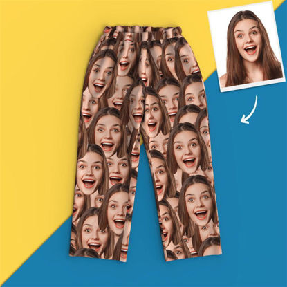Image de Pantalon de pyjama long multi-avatar personnalisé - Pantalon de pyjama unisexe copie visage photo personnalisé - Meilleur cadeau pour la famille et les amis