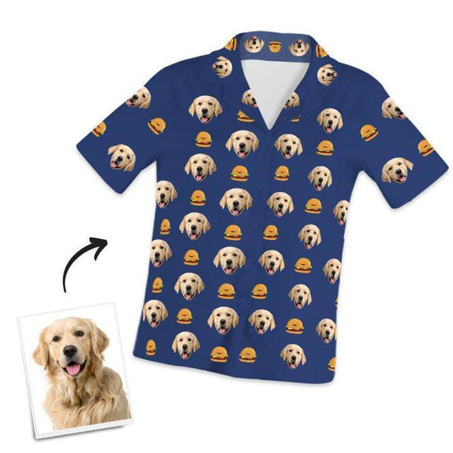 Picture of Custom Pet with Hamburger Photo Short Sleeve Pajamas