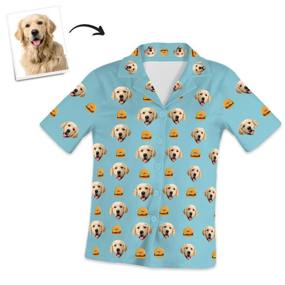 Imagen de Mascota personalizada con pijama de manga corta con foto de hamburguesa