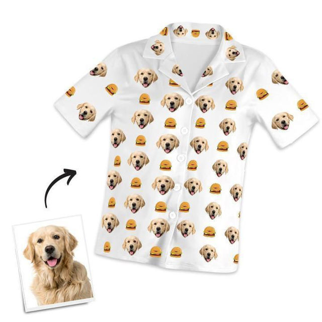 Picture of Custom Pet with Hamburger Photo Short Sleeve Pajamas