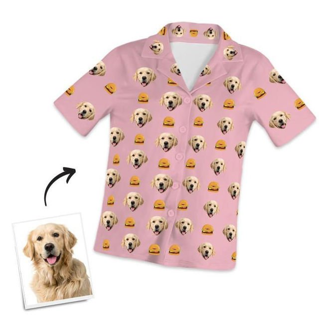 Picture of Custom Pet with Hamburger Photo Short Sleeve Pajamas